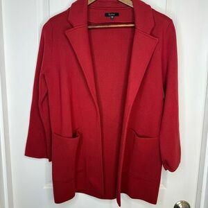 Quince Womens 100% Organic Cotton Sweater Jacket Red Sleeved Top XS